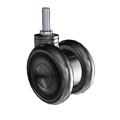 Genesis TW Threaded Stem Black Swivel Caster with 2.559 x .55 MonoTech Wheel