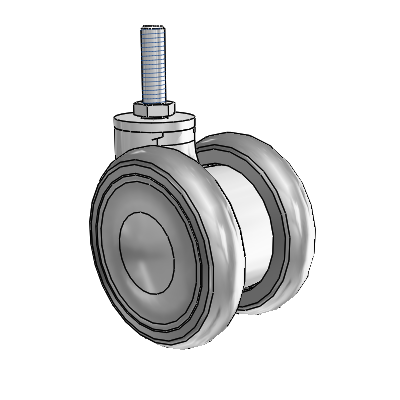 Genesis TW Threaded Stem Grey Swivel Caster with 2.559 x .55 MonoTech Wheel