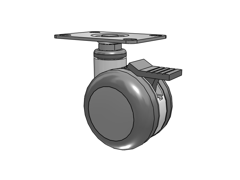 Twin-Med TM Caster with 3 x 2.3125 Wheel