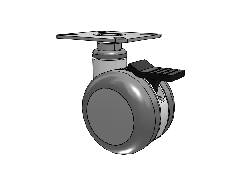 Twin-Med TM Caster with 3 x 2.3125 Wheel