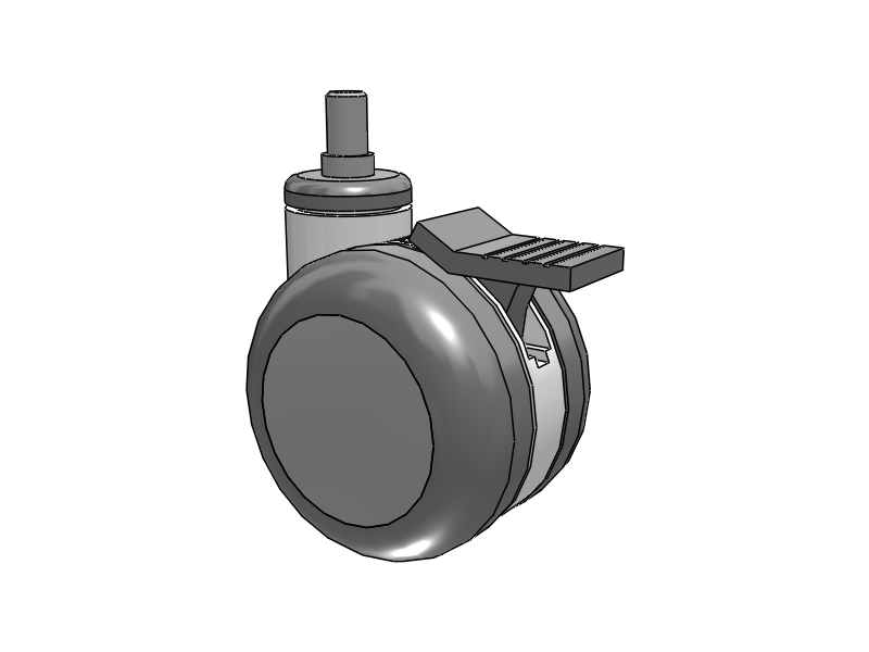 Twin-Med TM Caster with 3 x 2.3125 Wheel