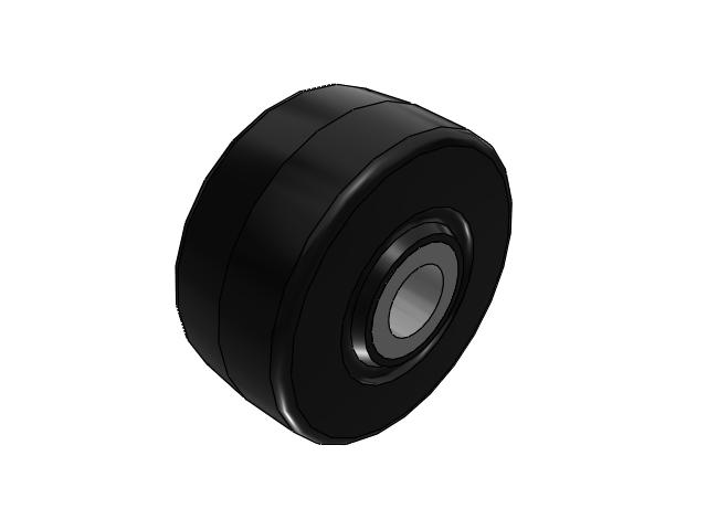 TM Phenolic 3-1/4 x 1-1/2 Wheel with Straight Bearing