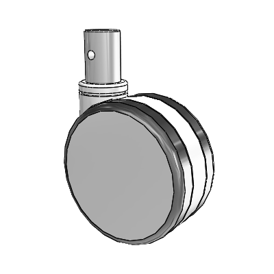 Twin Tech Medical Bed Stem Swivel Caster with 5 x 2.5 Grey Thermoplastic Urethane Wheel and Central Locking - Free Swivel Brake