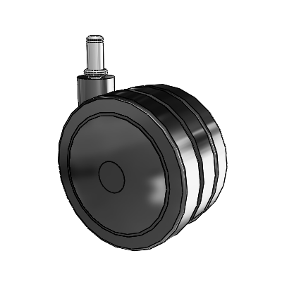 Twin Wheel Grip Ring Stem Swivel Caster with 4 x 2.25 Black Nylon Wheel