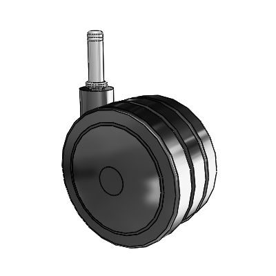 Twin Wheel Grip Ring Stem Swivel Caster with 4 x 2.25 Black Nylon Wheel