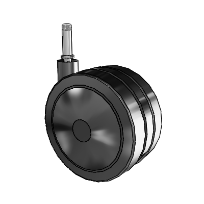 Twin Wheel Grip Ring Stem Swivel Caster with 5 x 2.625 Black Nylon Wheel