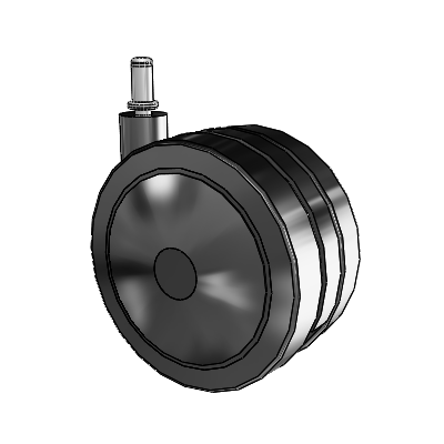 Twin Wheel Grip Ring Stem Swivel Caster with 5 x 2.625 Black Polyurethane Wheel