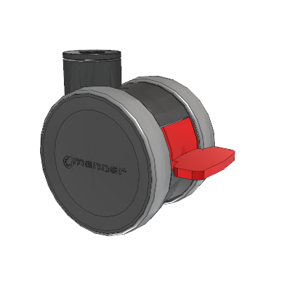 Twist Hollow Kingpin Caster with 100 x 2 TPU (95a) Wheel and Total Lock Brake
