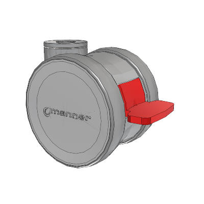 Twist Hollow Kingpin Caster with 100 x 2 TPU (95a) Wheel and Total Lock Brake