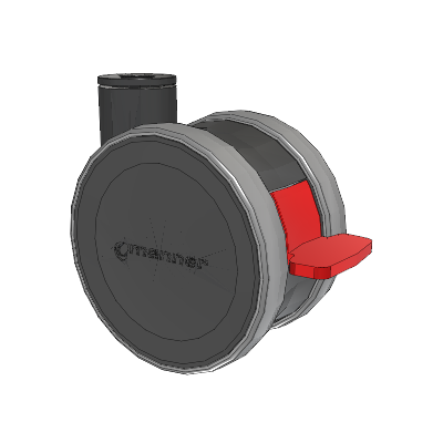 Twist Hollow Kingpin Caster with 125 x 2 TPU (95a) Wheel and Total Lock Brake