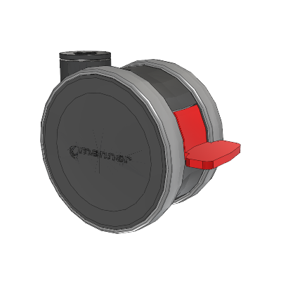 Twist Hollow Kingpin Caster with 125 x 2 TPU (95a) Wheel and Total Lock Brake
