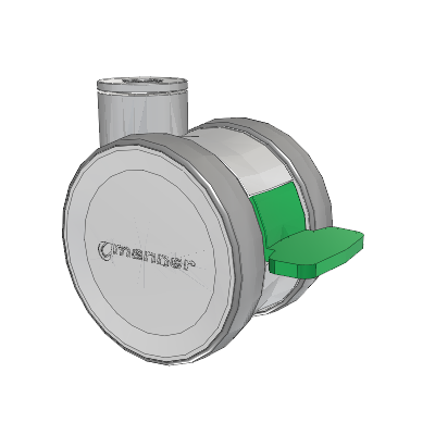 Twist Hollow Kingpin Caster with 100 x 2 TPU (95a) Wheel and Directional Lock Brake