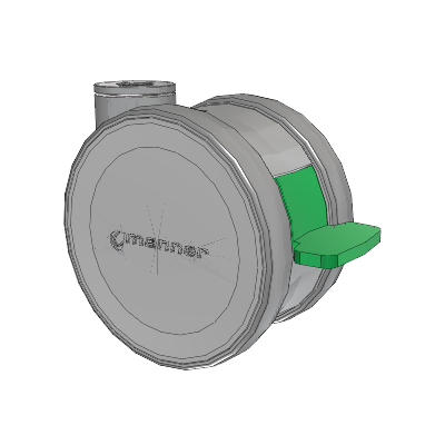Twist Hollow Kingpin Caster with 125 x 2 TPU (95a) Wheel and Directional Lock Brake