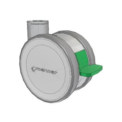 Twist Hollow Kingpin Caster with 125 x 2 TPU (95a) Wheel and Directional Lock Brake