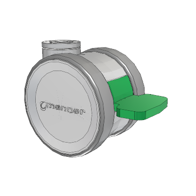 Twist Hollow Kingpin Caster with 75 x 2 TPU (95a) Wheel and Directional Lock Brake