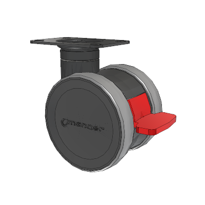 Twist Top Plate Swivel Caster with 100 x 2 TPU (95a) Wheel and Total Lock Brake