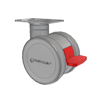 Twist Top Plate Swivel Caster with 100 x 2 TPU (95a) Wheel and Total Lock Brake