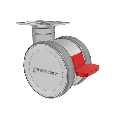 Twist Top Plate Swivel Caster with 100 x 2 TPU (95a) Wheel and Total Lock Brake