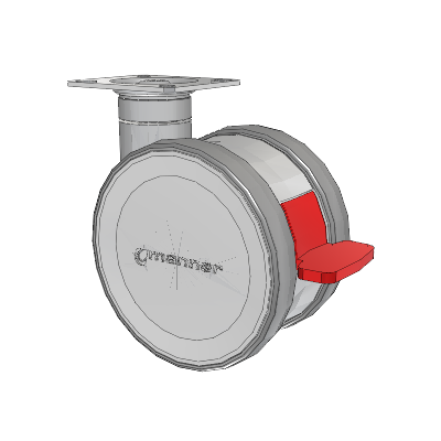 Twist Top Plate Swivel Caster with 125 x 2 TPU (95a) Wheel and Total Lock Brake