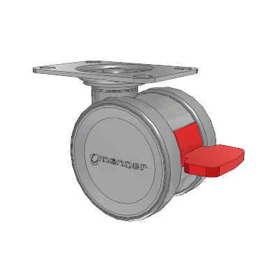 Twist Top Plate Swivel Caster with 75 x 2 TPU (95a) Wheel and Total Lock Brake