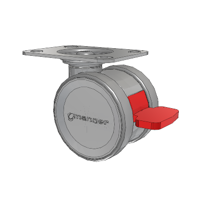 Twist Top Plate Swivel Caster with 75 x 2 TPU (95a) Wheel and Total Lock Brake