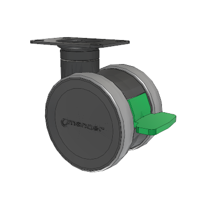 Twist Top Plate Swivel Caster with 100 x 2 TPU (95a) Wheel and Directional Lock Brake