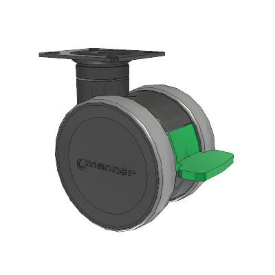 Twist Top Plate Swivel Caster with 100 x 2 TPU (95a) Wheel and Directional Lock Brake