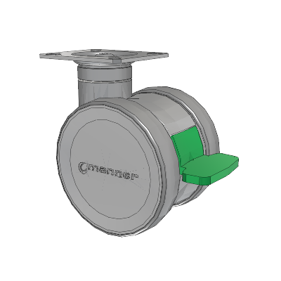 Twist Top Plate Swivel Caster with 100 x 2 TPU (95a) Wheel and Directional Lock Brake