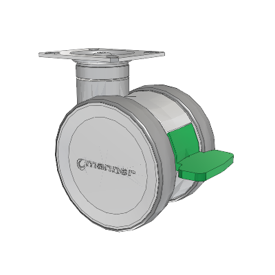 Twist Top Plate Swivel Caster with 100 x 2 TPU (95a) Wheel and Directional Lock Brake