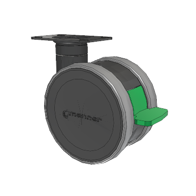 Twist Top Plate Swivel Caster with 125 x 2 TPU (95a) Wheel and Directional Lock Brake