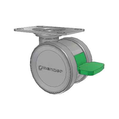 Twist Top Plate Swivel Caster with 75 x 2 TPU (95a) Wheel and Directional Lock Brake
