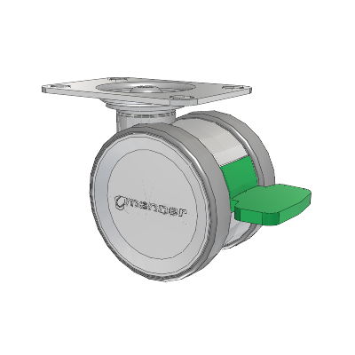 Twist Top Plate Swivel Caster with 75 x 2 TPU (95a) Wheel and Directional Lock Brake