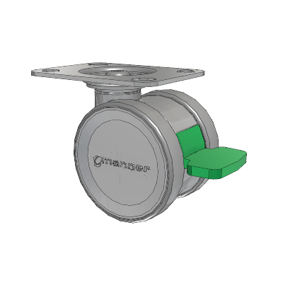Twist Top Plate Swivel Caster with 75 x 2 TPU (95a) Wheel and Directional Lock Brake