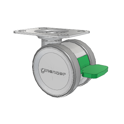 Twist Top Plate Swivel Caster with 75 x 2 TPU (95a) Wheel and Directional Lock Brake