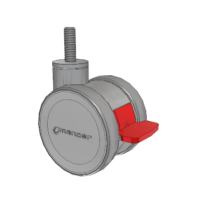 Twist Threaded Stem Caster with 100 x 2 TPU (95a) Wheel and Total Lock Brake