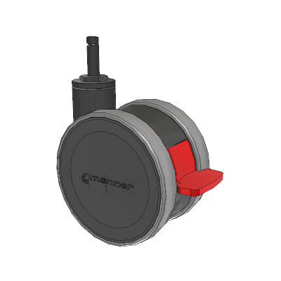 Twist Grip Ring Caster with 125 x 2 TPU (95a) Wheel and Total Lock Brake
