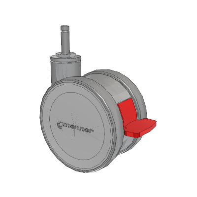 Twist Grip Ring Caster with 125 x 2 TPU (95a) Wheel and Total Lock Brake