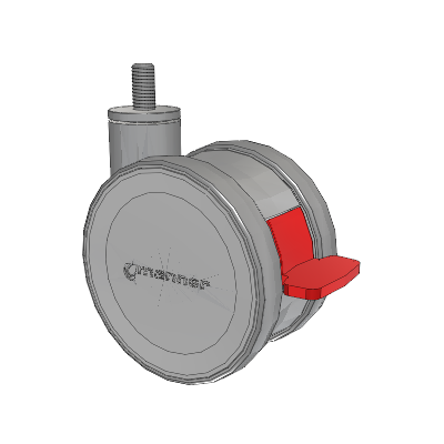Twist Threaded Stem Caster with 125 x 2 TPU (95a) Wheel and Total Lock Brake