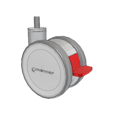 Twist Threaded Stem Caster with 125 x 2 TPU (95a) Wheel and Total Lock Brake