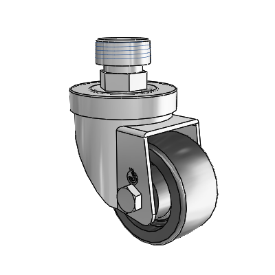 30 Series Pipe Thread Stem Zinc Swivel Caster with 2.5 x 1.25 Polyolefin Wheel
