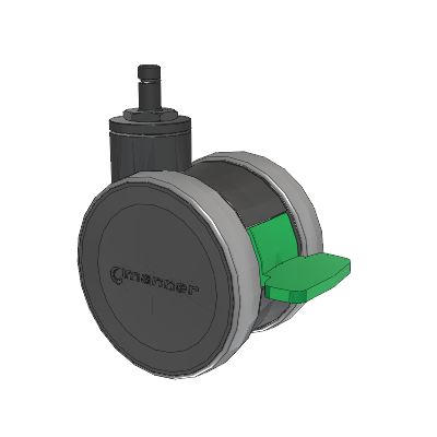 Twist Grip Ring Caster with 100 x 2 TPU (95a) Wheel and Directional Lock Brake