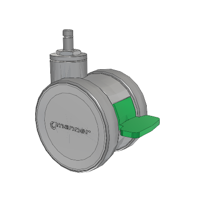 Twist Grip Ring Caster with 100 x 2 TPU (95a) Wheel and Directional Lock Brake