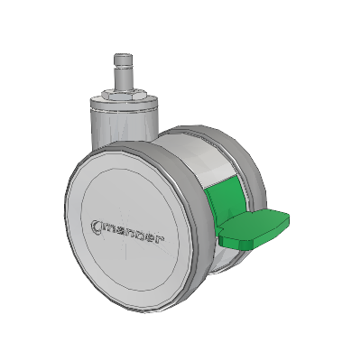 Twist Grip Ring Caster with 100 x 2 TPU (95a) Wheel and Directional Lock Brake