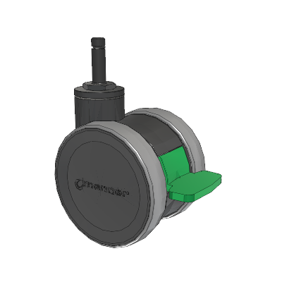Twist Grip Ring Caster with 100 x 2 TPU (95a) Wheel and Directional Lock Brake