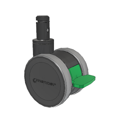 Twist Round Stem Caster with 100 x 2 TPU (95a) Wheel and Directional Lock Brake