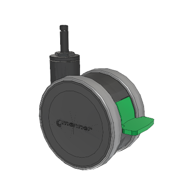 Twist Grip Ring Caster with 125 x 2 TPU (95a) Wheel and Directional Lock Brake