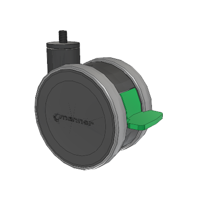 Twist Threaded Stem Caster with 125 x 2 TPU (95a) Wheel and Directional Lock Brake