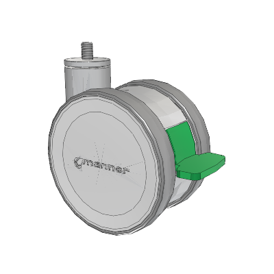 Twist Threaded Stem Caster with 125 x 2 TPU (95a) Wheel and Directional Lock Brake
