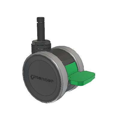 Twist Grip Ring Caster with 75 x 2 TPU (95a) Wheel and Directional Lock Brake