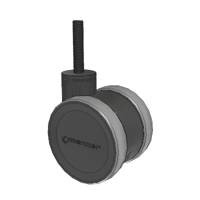 Twist Threaded Stem Caster with 100 x 2 TPU (95a) Wheel